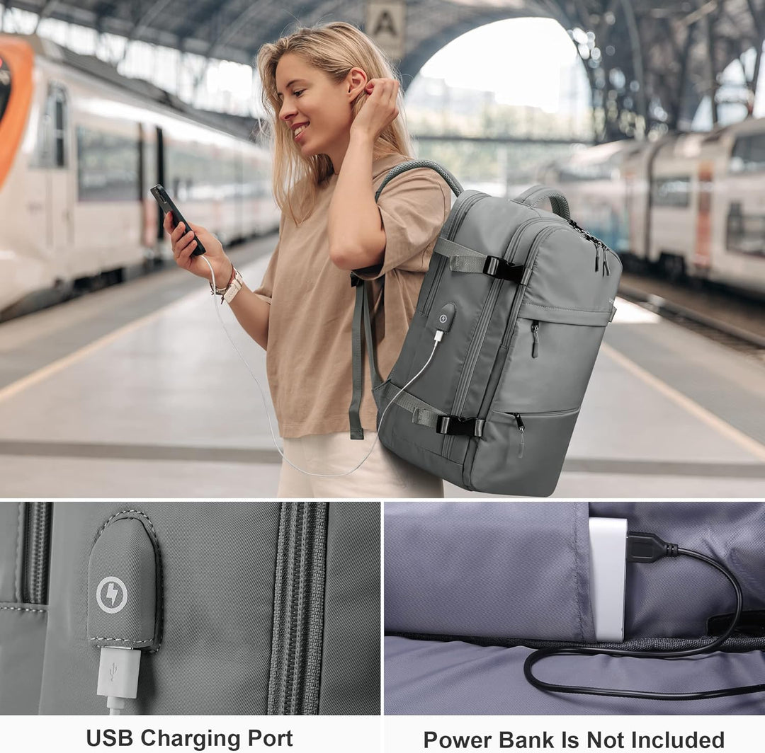 HOMIEE Reiserucksack Damen, Handgepäck Rucksack,15,6 Zoll Laptop Rucksack für Arbeit Schule Wochenen