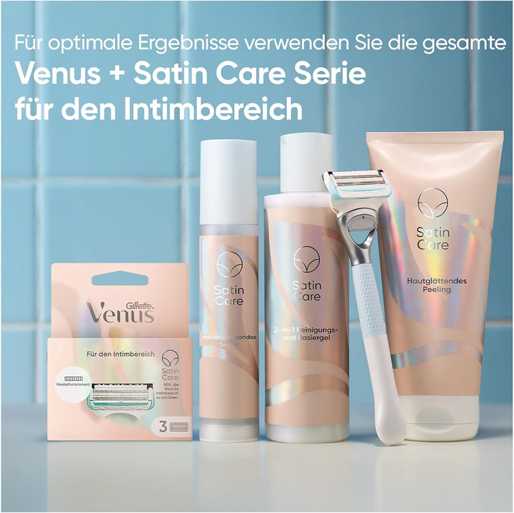 Gillette Venus Satin Care Rasierer Damen für den Intimbereich, Damenrasierer + 1 Rasierklinge, Intim