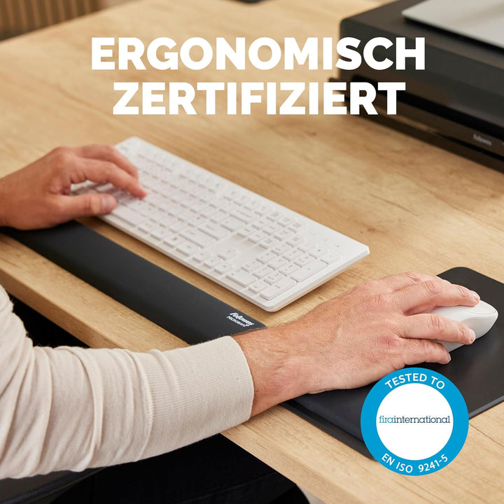 Breyta Tastatur-Handgelenkauflage – Schwarz, mit HEX Cushion Silikonpolster für komfortable Handgele