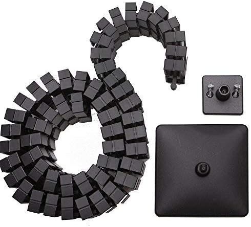 boho office® Slim Line Kabelführung Kabelkanal Kabelmanagement in Schwarz Matt für höhenverstellbare