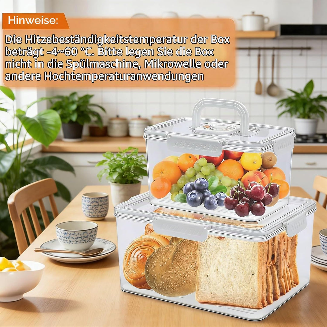 Brot Aufbewahrungsbox 2er Set Datumsanzeige mit integriertem Griff