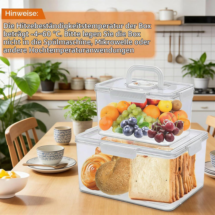 Brot Aufbewahrungsbox 2er Set Datumsanzeige mit integriertem Griff