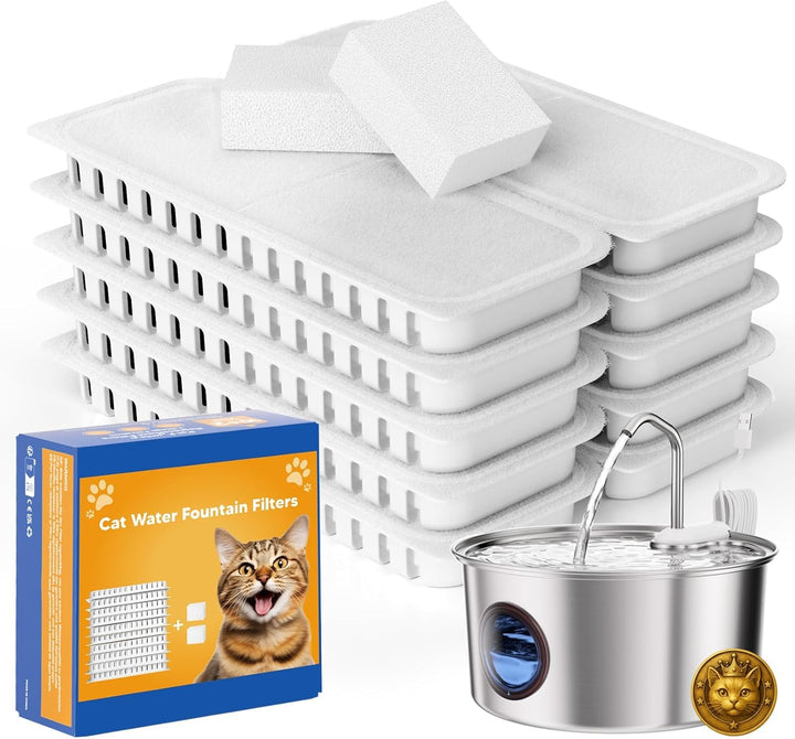 Ersatzfilter für Kittyspout Edelstahl Trinkbrunnen für Katzen, Katzenbrunnen Filter 10 Stück 2 Schwä