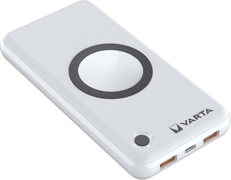 VARTA 2 in 1 Power Bank und Wireless Charger, kabelloses Ladegerät, Powerbank 15000mAh, LED Ladestan