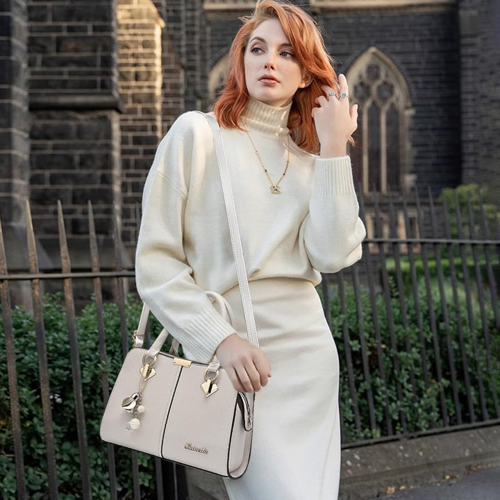 NICOLE & DORIS Damen Handtasche Mittelgross Elegant Handtaschen Mode Umhängetasche Henkeltaschen PU