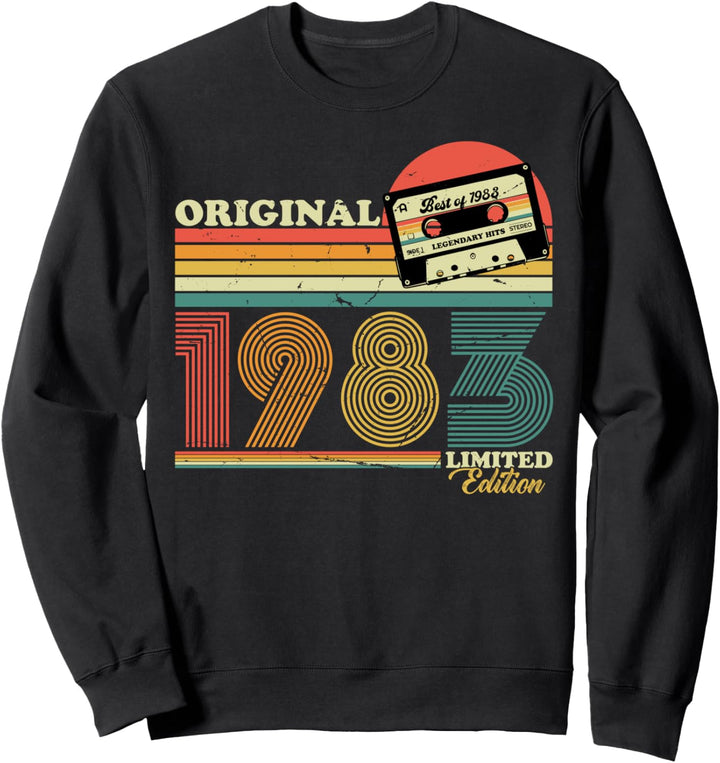 1983 Jahrgang Geburtstag Retro Vintage Herren Damen Geschenk Sweatshirt