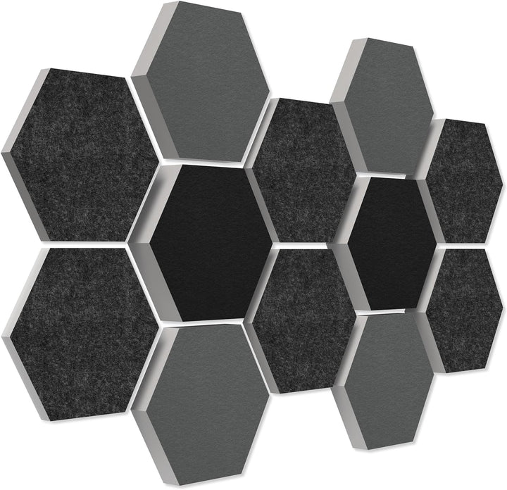 platino24 Schallabsorber 3D-Set aus Basotect G+ < 12 Elemente Ø30cm Wabe > Qualitäts Akustik Element