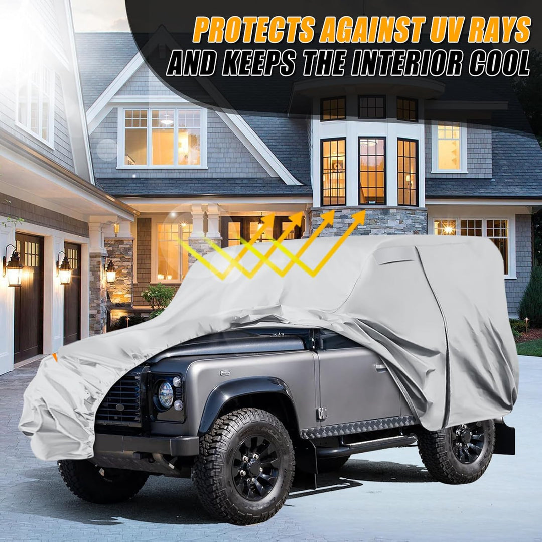 Autoabdeckung Wasserdicht für Land Rover Defender 90 1990-2016, Vollgarage Autoplane Auto Abdeckplan