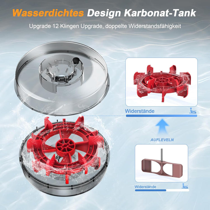 Neezee Rudergerät für zuhause, Rudergerät Wasser mit Professioneller Tablet-Halterung, Max 150kg Bel