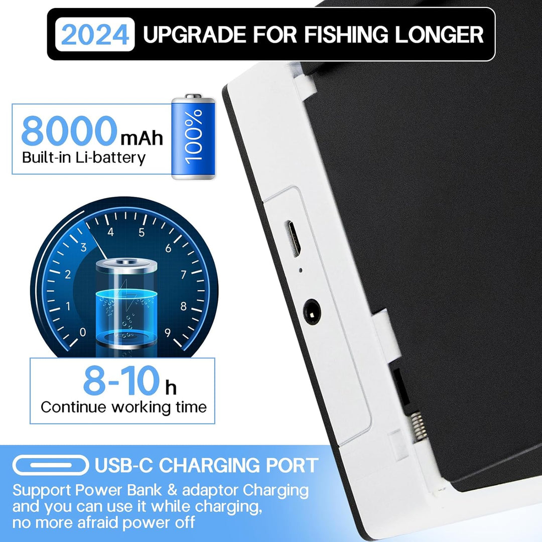 Unterwasserkamera Angeln, Fishfinder, IP67 Wasserdichter Tragbarer Fischfinder mit 5 Zoll IPS Displa