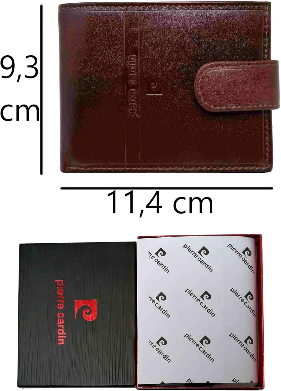 Pierre Cardin Geldbörse für Herren, echtes Leder, Slim, Herren, kleines dünnes Rfid, Geschenk, Brief