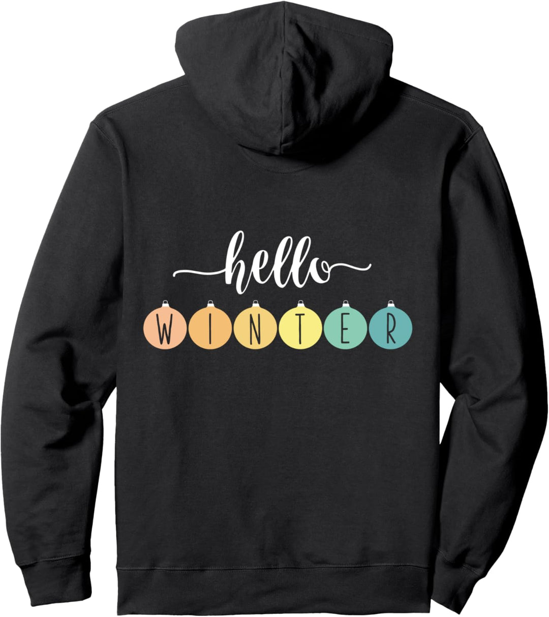 Hello Winter Festive Cute Christmas Ornaments Gift Pullover Hoodie