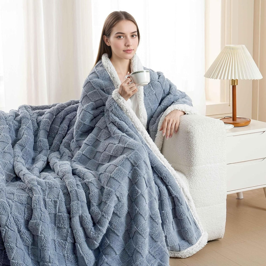 Gracelife Sherpa-Fleecedecke, weiche, flauschige Decke für Couch, 152,4 x 203,2 cm, grosse, dicke De