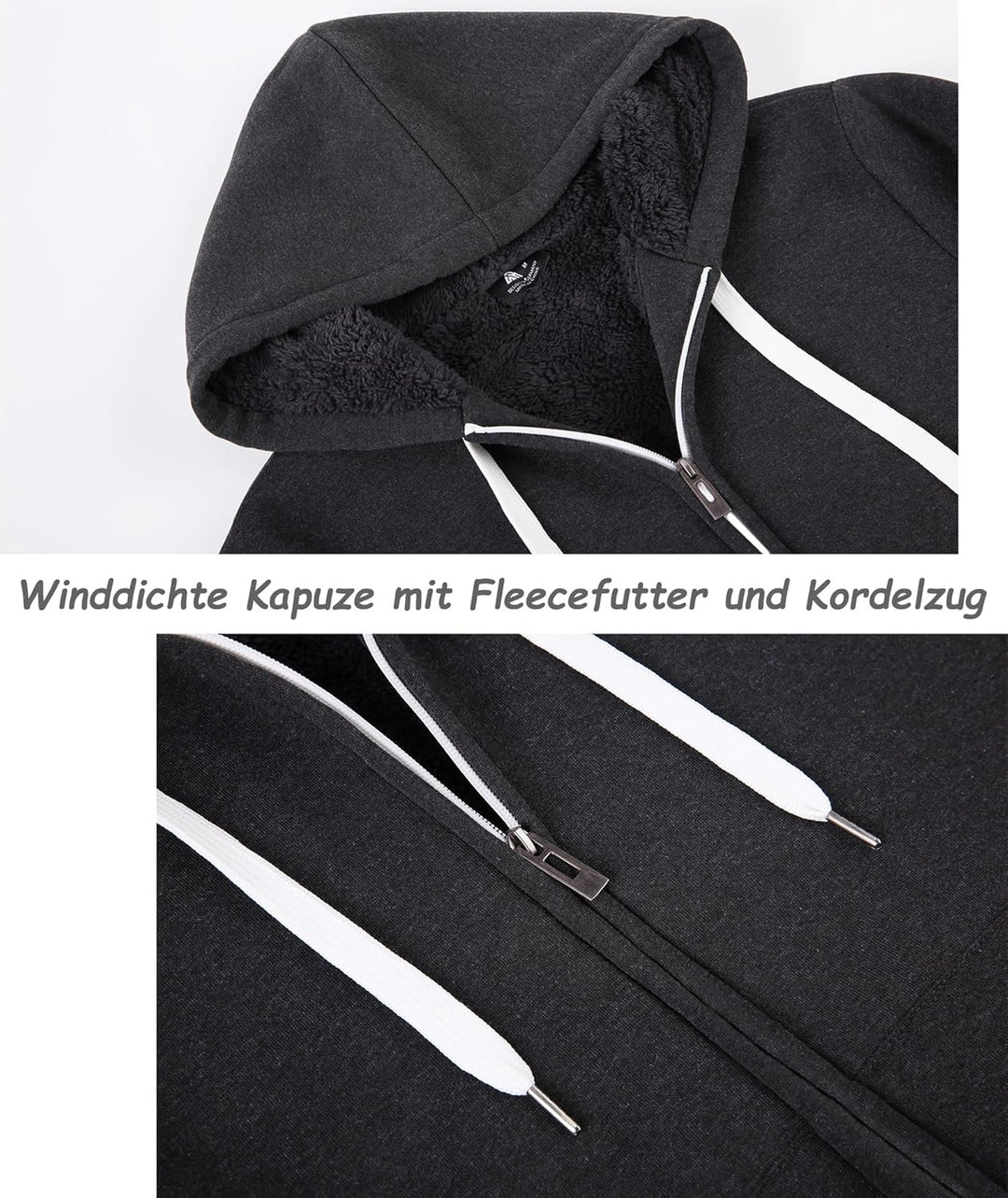 SwissWell Hoodies für Männer mit Kapuze Sweatshirts Reissverschluss Kapuzenjacke, 2535 Dunkelgrau M