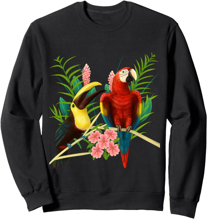 Tukaner und scharlacher Macaw-Papagei Sweatshirt