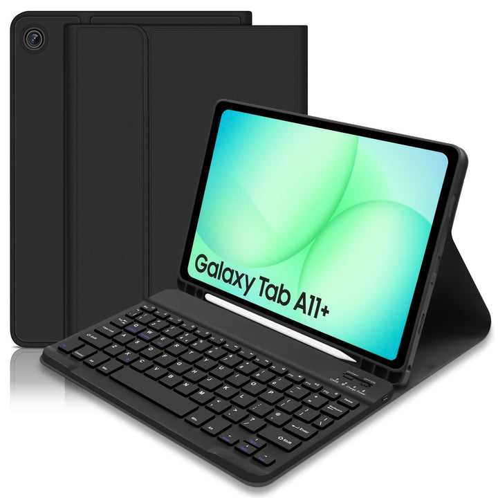 Tastatur Hülle für Samsung Galaxy Tab A11+, Galaxy Tab A9 Plus Hülle mit QWERTZ Deutsches Tastatur,