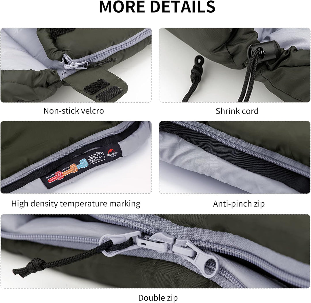 Naturehike Schlafsack mit Kapuze Deckenschlafsack für Camping, Leicht & Bequem, Ideal für Outdoor-Ab