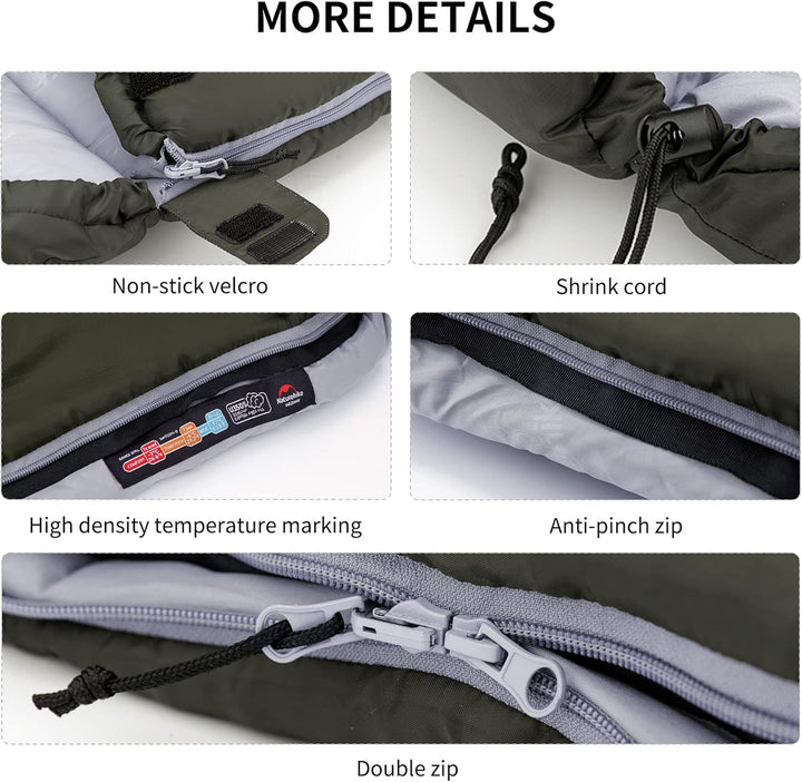 Naturehike Schlafsack mit Kapuze Deckenschlafsack für Camping, Leicht & Bequem, Ideal für Outdoor-Ab