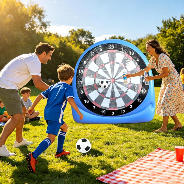 Aufblasbare Fussball Torwand – 150cm Dartscheibe Outdoor Klettverschluss Spiel Set | Sportspielzeug