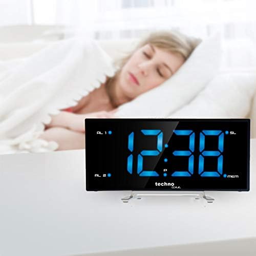 Technoline WT 460 grosses Display, curved Quarz-Wecker, blau, 171 x 87 x 40 mm, Blau