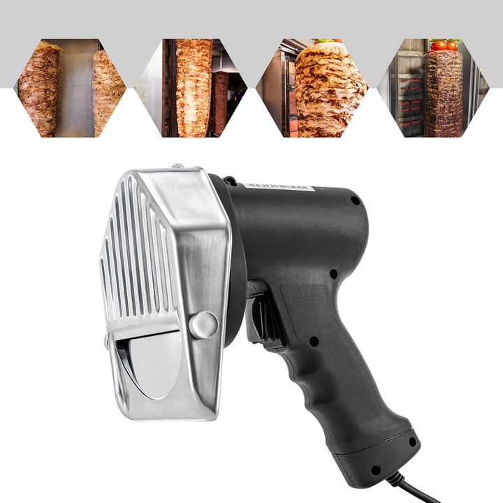 Dönerschneider, 120w 220v elektrisch Kebabschneider, Edelstahl Kebab Slicer mit 4.7in Messer, Schnit