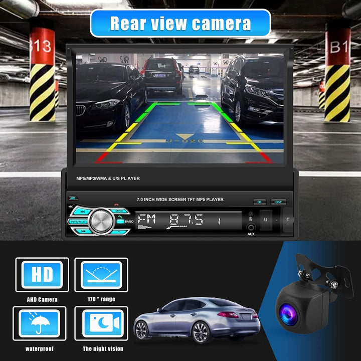 Podofo Autoradio Bluetooth Autoradio mit Freisprecheinrichtung mit Bildschirm Carplay ,1din mit Manu