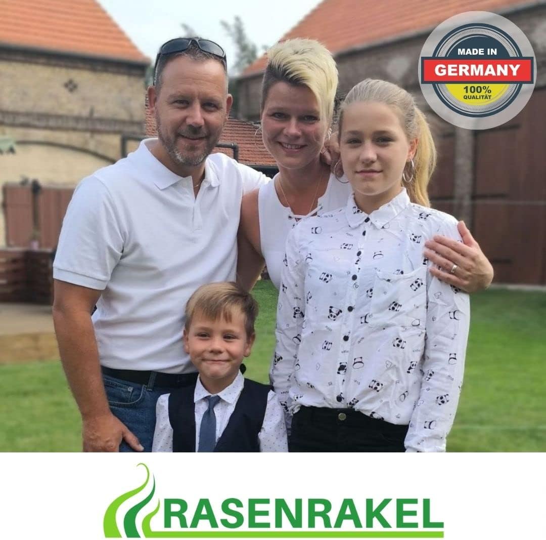 RISISANI® Rasenrakel | 80x30cm | V2A-Edelstahl rostfrei | 100% Made in Germany | Ohne Stiel | option