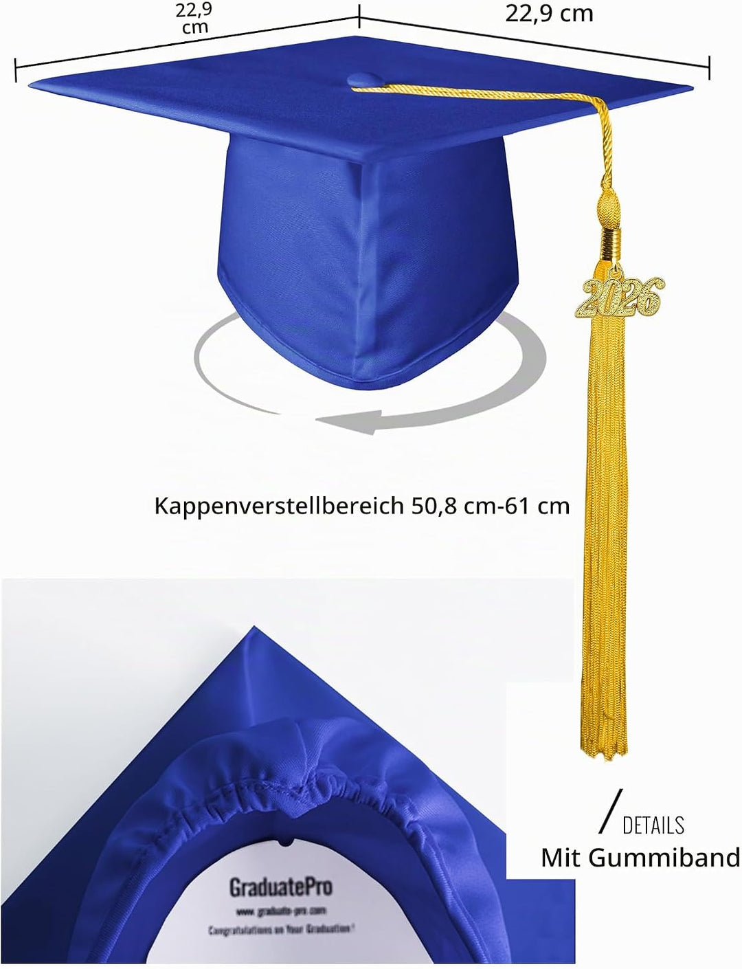 GraduatePro Doktorhut 2026 Abschluss Hut Bachelor Master Abitur Uni Akademiker Schuluniformen Studen