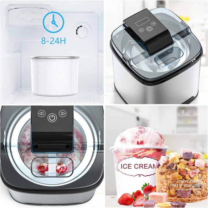 Speiseeisbereiter, Eismaschine, Elektrische Eismaschine Soft Serve Homemade KECOOLKE 2 Quart Frozen