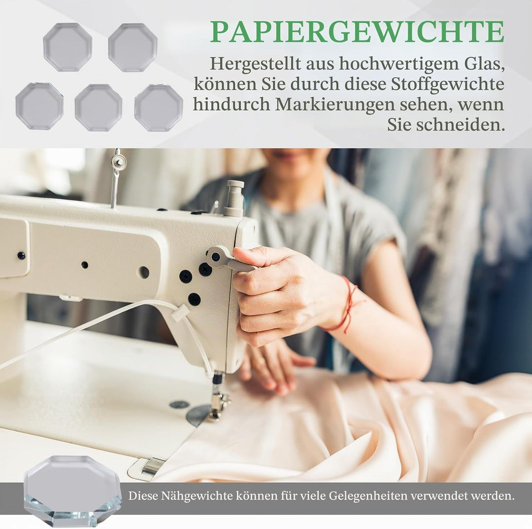 5 Stück Glas-Mustergewichte zum Nähen, Stoff-Nähgewichte, Stoff-Musterherstellung und Muster-Schnitt