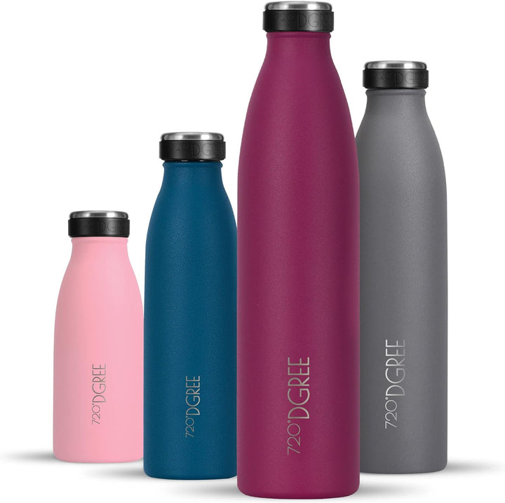 720°DGREE Edelstahl Trinkflasche “milkyBottle” - 750ml - BPA-Frei, Auslaufsicher, Kohlensäure geeign