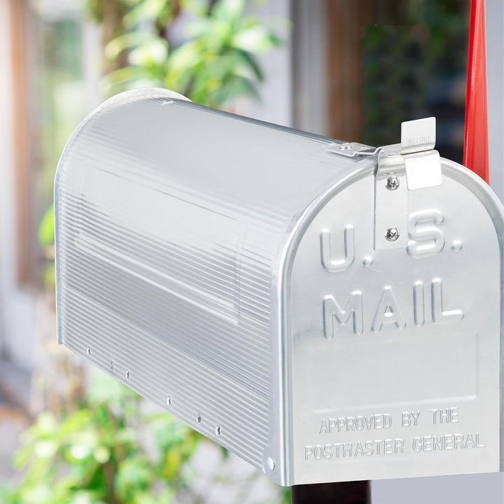 Relaxdays Amerikanischer Briefkasten, Aluminium, Original US Mailbox, Fahne, Nostalgie, HxBxT: 22 x