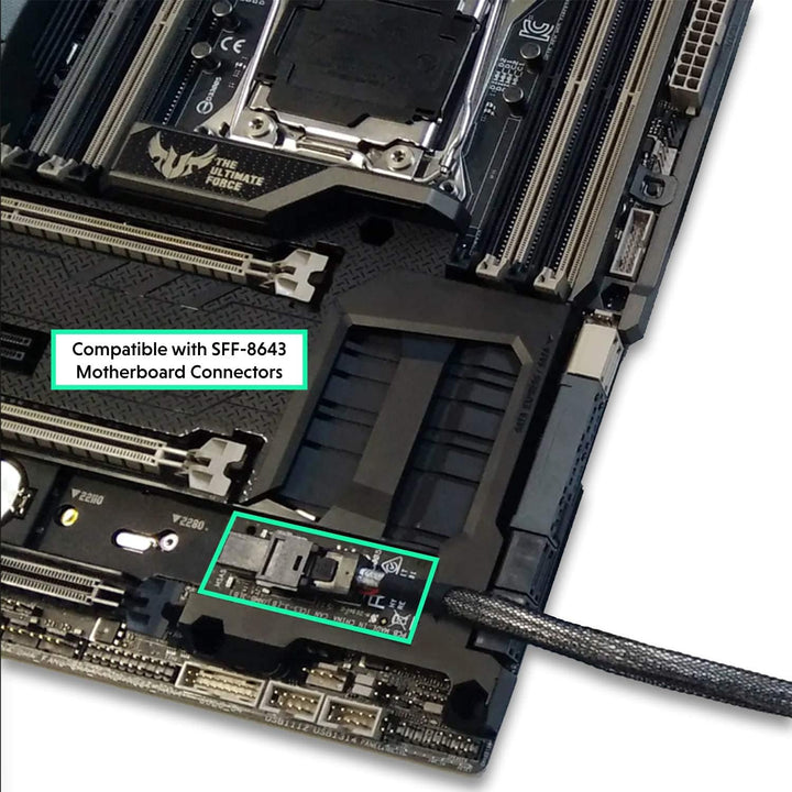 LINKUP - Internal 16G U.2 Cable (85Ω 85ohm PCIe Gen 4 Mini SAS HD to U.2/SFF-8643 to SFF-8639 Cable)