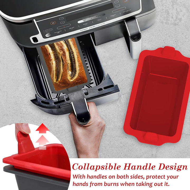 webake Brotbackform Klein für Heissluftfritteuse Silikonform 2 Stück Air Fryer Silikon Kastenform Ai