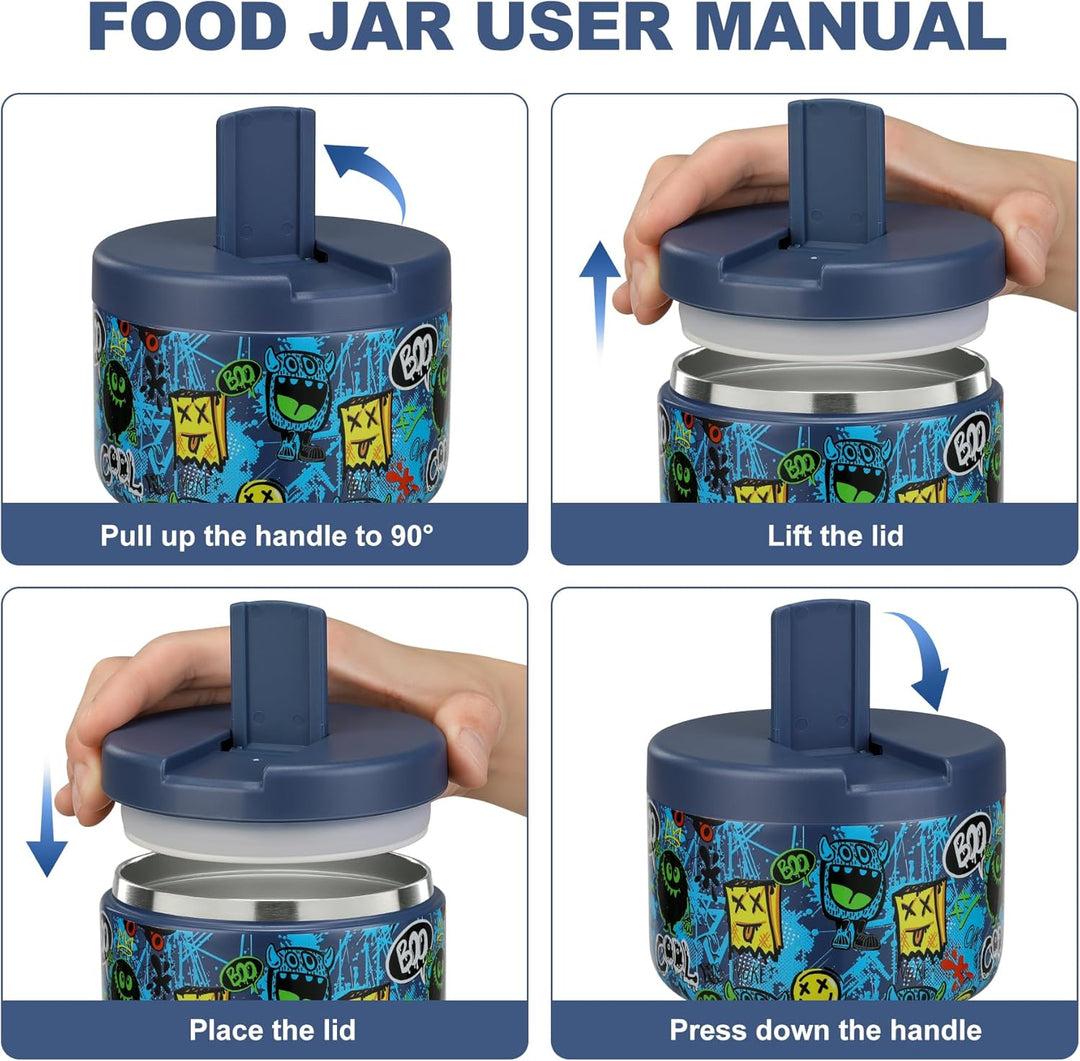 Itslife Thermobehälter für Essen 350ml Edelstahl Warmhaltebebehälter, Kinder auslaufsicherer Lunchbe