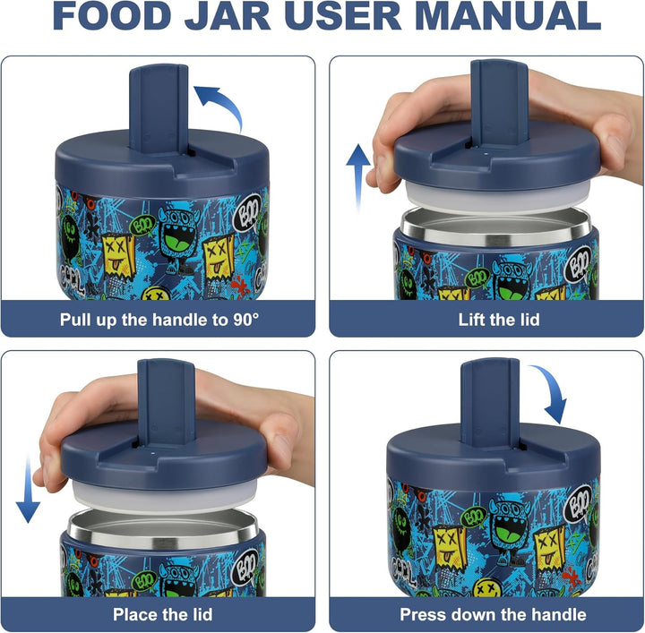 Itslife Thermobehälter für Essen 350ml Edelstahl Warmhaltebebehälter, Kinder auslaufsicherer Lunchbe
