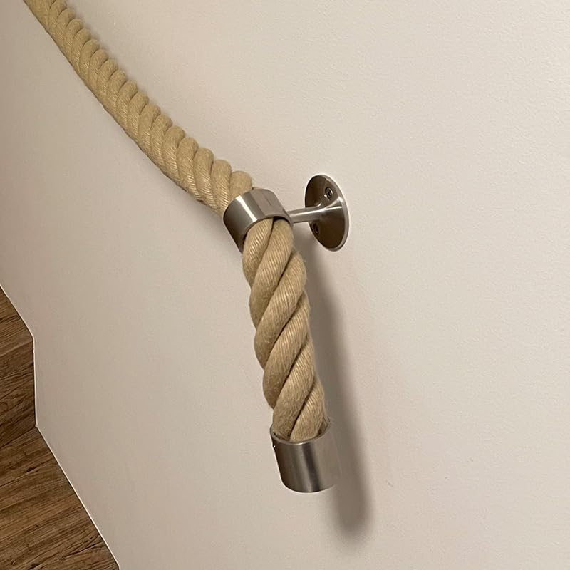 2 Endkappen und 7 Seilträger "Edelstahl matt" für 40mm Handlaufseil 2 Endkappen & 7 Seilträger, 2 En