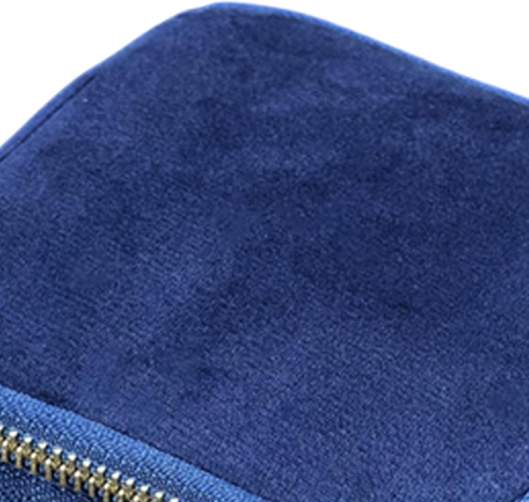 Travel Case - Portable Jewelry Pouch for Girls | Velvet Zippered Storage with Multi Layer Compartmen