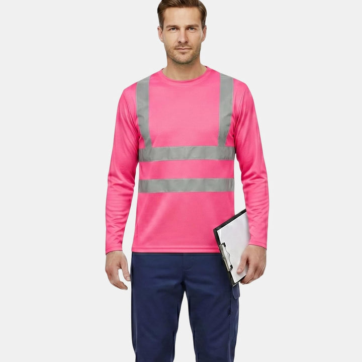 HYCOPROT Warnschutz T-Shirt Warnweste Reflektierend Hochsichtbares Warnweste Warnshirt Atmungsaktiv