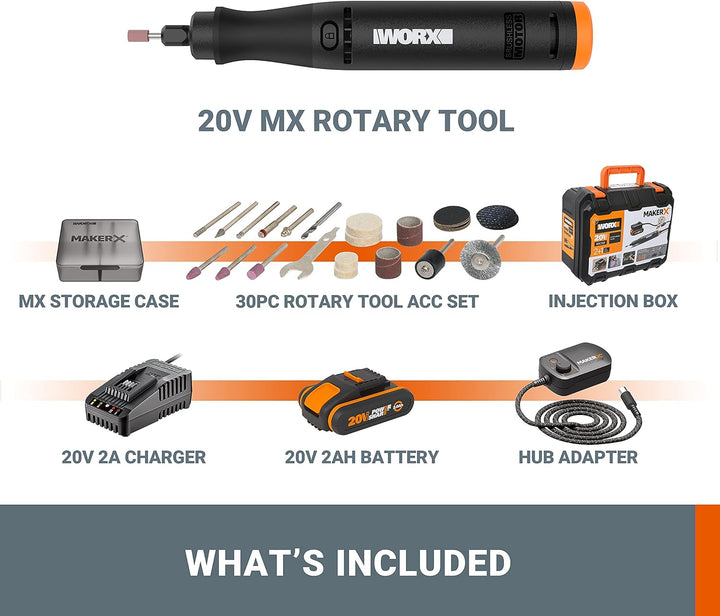 WORX Akku Multifunktionswerkzeug 18V(20V MAX) MakerX WX739, Bürstenlos Motor Variable Drehzahleinste