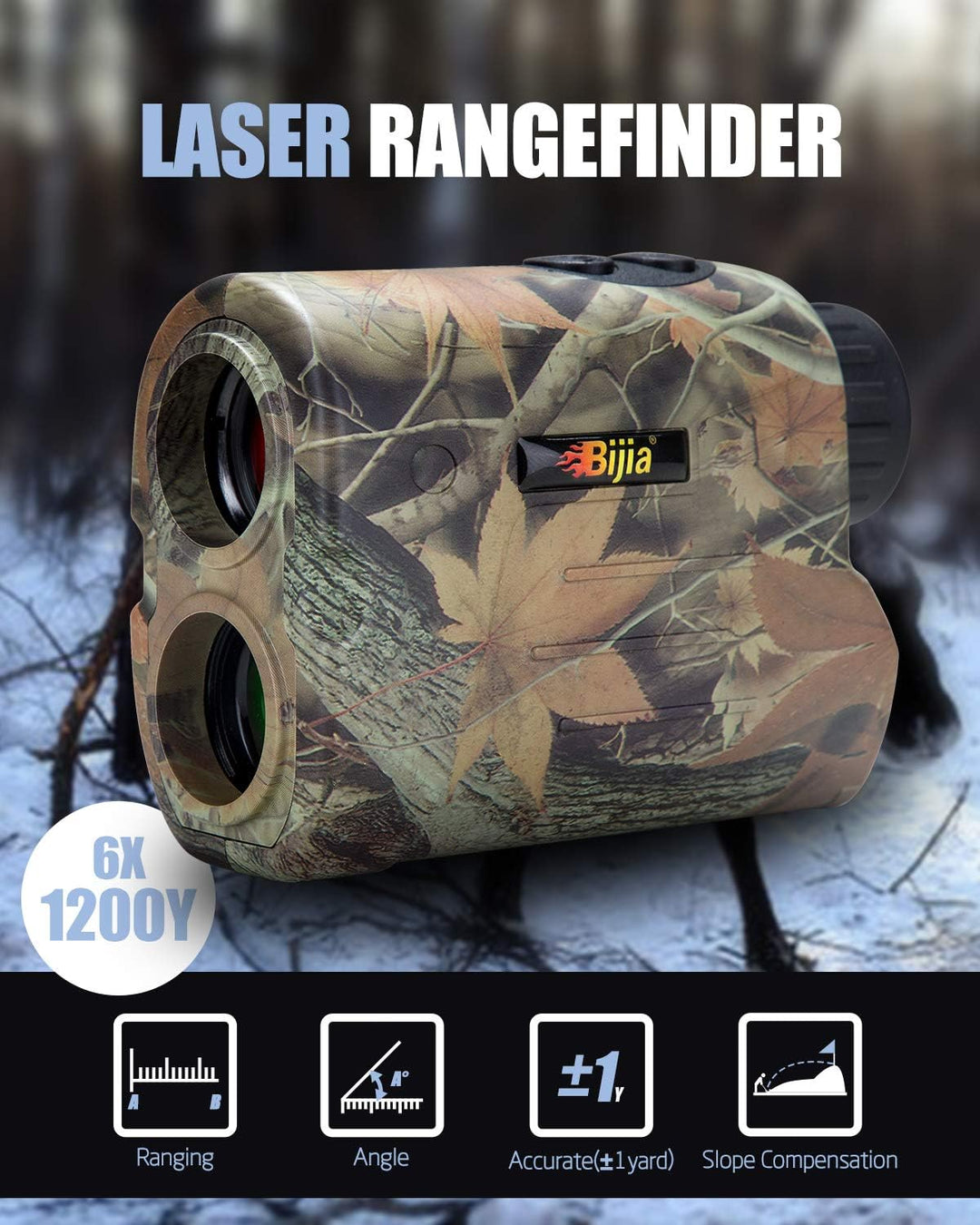 BIJIA Golf Entfernungsmesser 600-1000 Meters Laser Jagd Bogenschiessen Entfernungsmesser,Wasserdicht