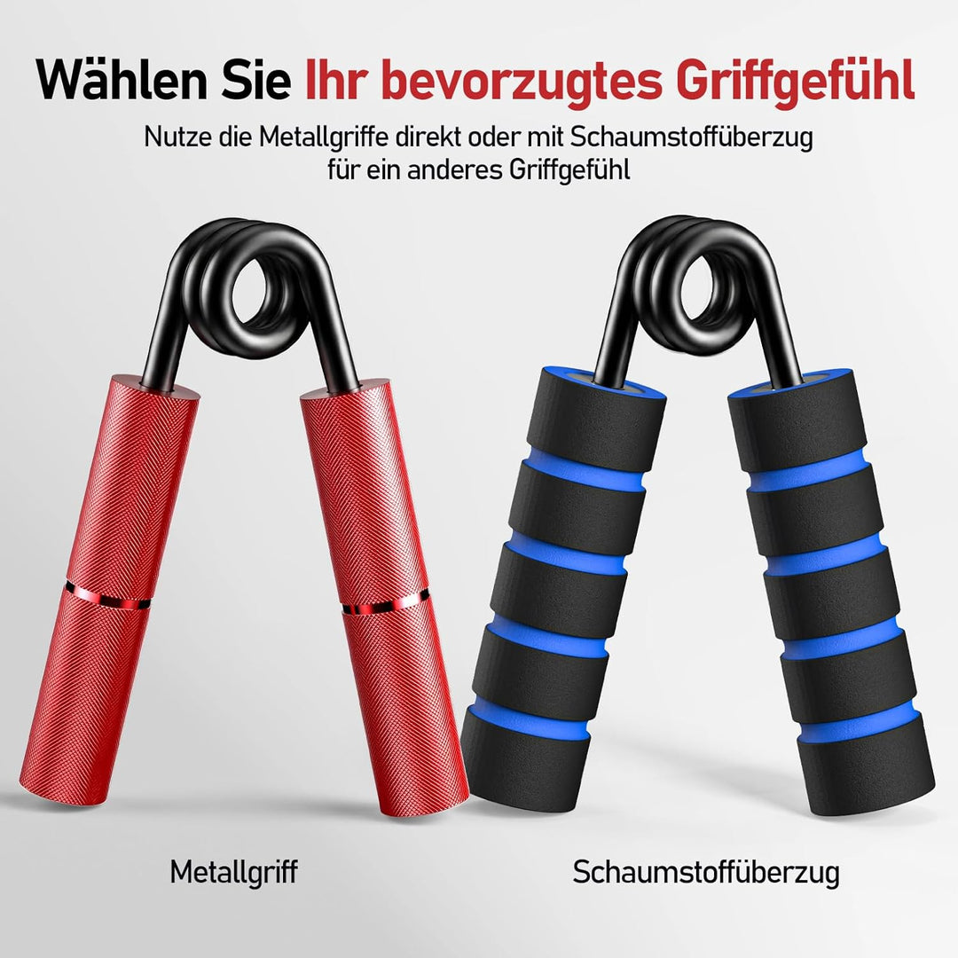 FitBeast Griffkrafttrainer Set, 6er Aluminium-Grifftrainer, Unterarmtrainer & Handgelenktrainer, Han