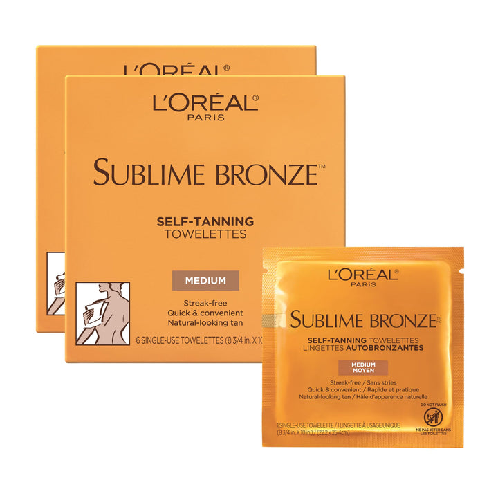 L'Oreal Paris Sublime Bronze Self-Tanning Body Towelettes, 6 Count by L'Oreal Paris