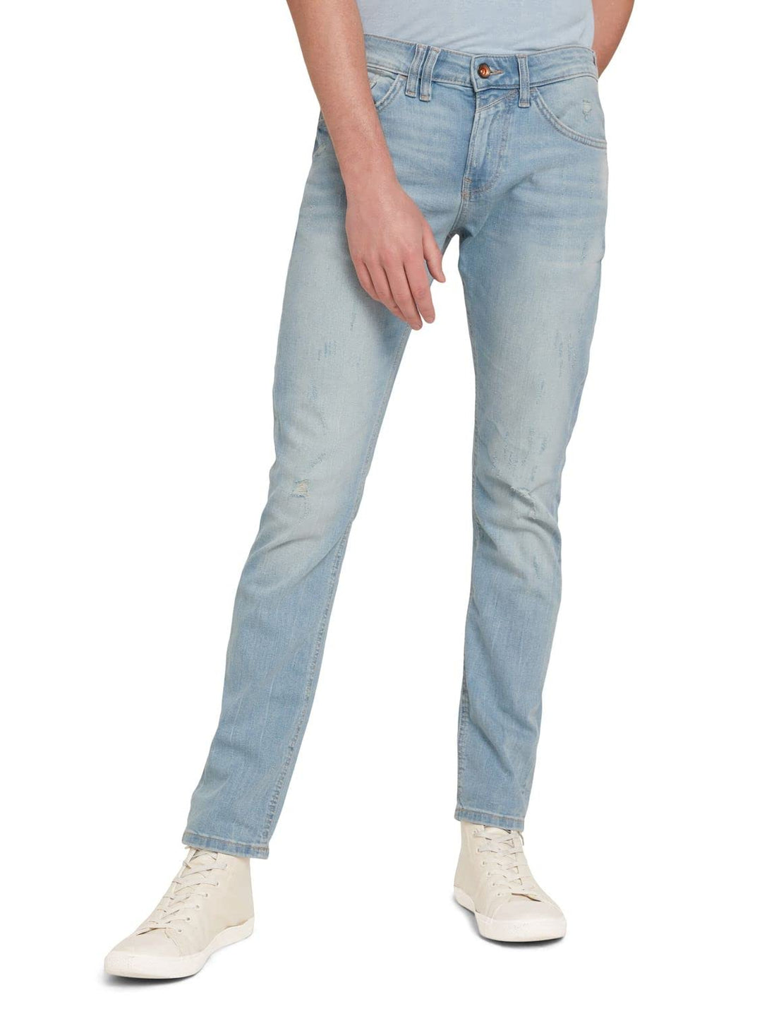 TOM TAILOR Denim Herren Piers Slim Jeans 29W / 32L 10117 - Used Bleached Blue Denim, 29W / 32L 10117