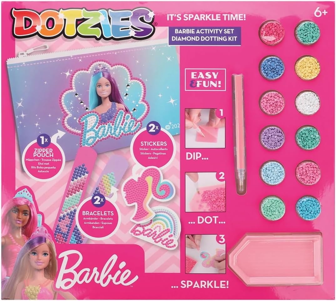 DIAMOND DOTZ DOTZIES 2592869 Original 5D Diamond Painting Set, Barbie, DIY Kreativ-Mal-Kit für Diama