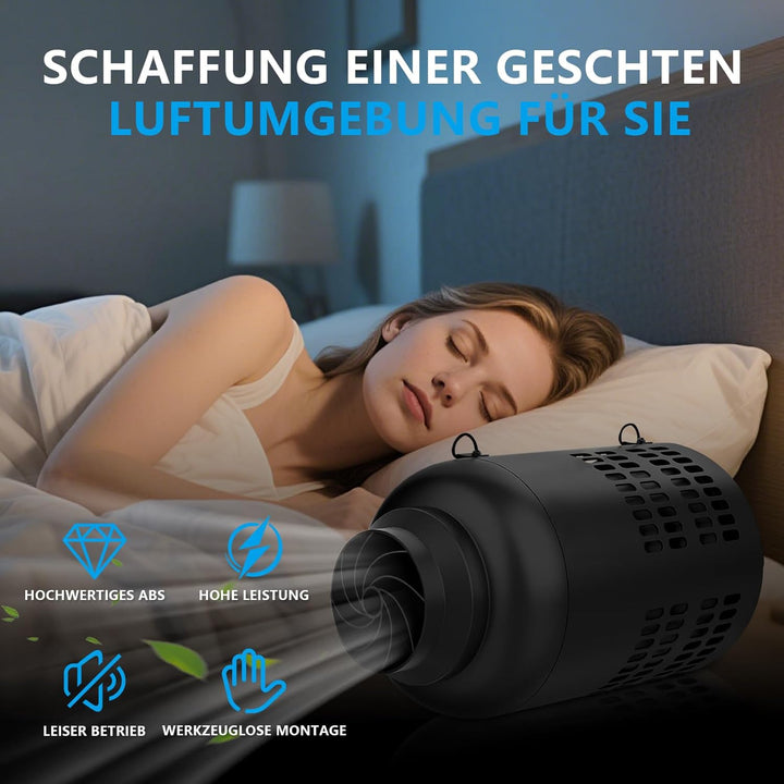 2 In 1 Aktivkohlefilter Abluftrohrventilator, Kompatibel Mit LüFtungsrohren 100mm Und 125mm Austausc