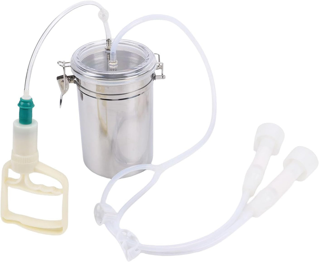 Hztyyier Ziegenmelkmaschine, 2L Milchmaschine Manueller Ziegenmelker Edelstahlflasche Tragbares Melk