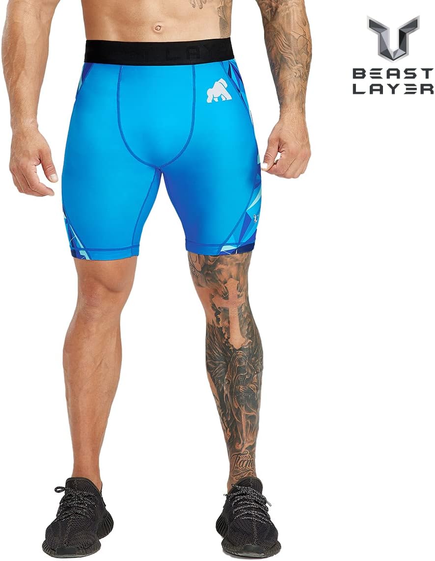 HUGE SPORTS Herren Kompressionsshorts für MMA BJJ Wrestling Boxen Baselayer Kurze Kurz Hose Strumpfh