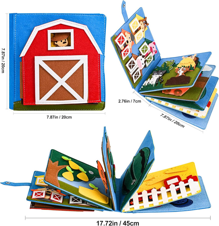 Quiet Book® | 3D Filz Beschäftigungsbuch Pädagogisches Sensorisches Spielzeug | Vorschulkinder Lerne