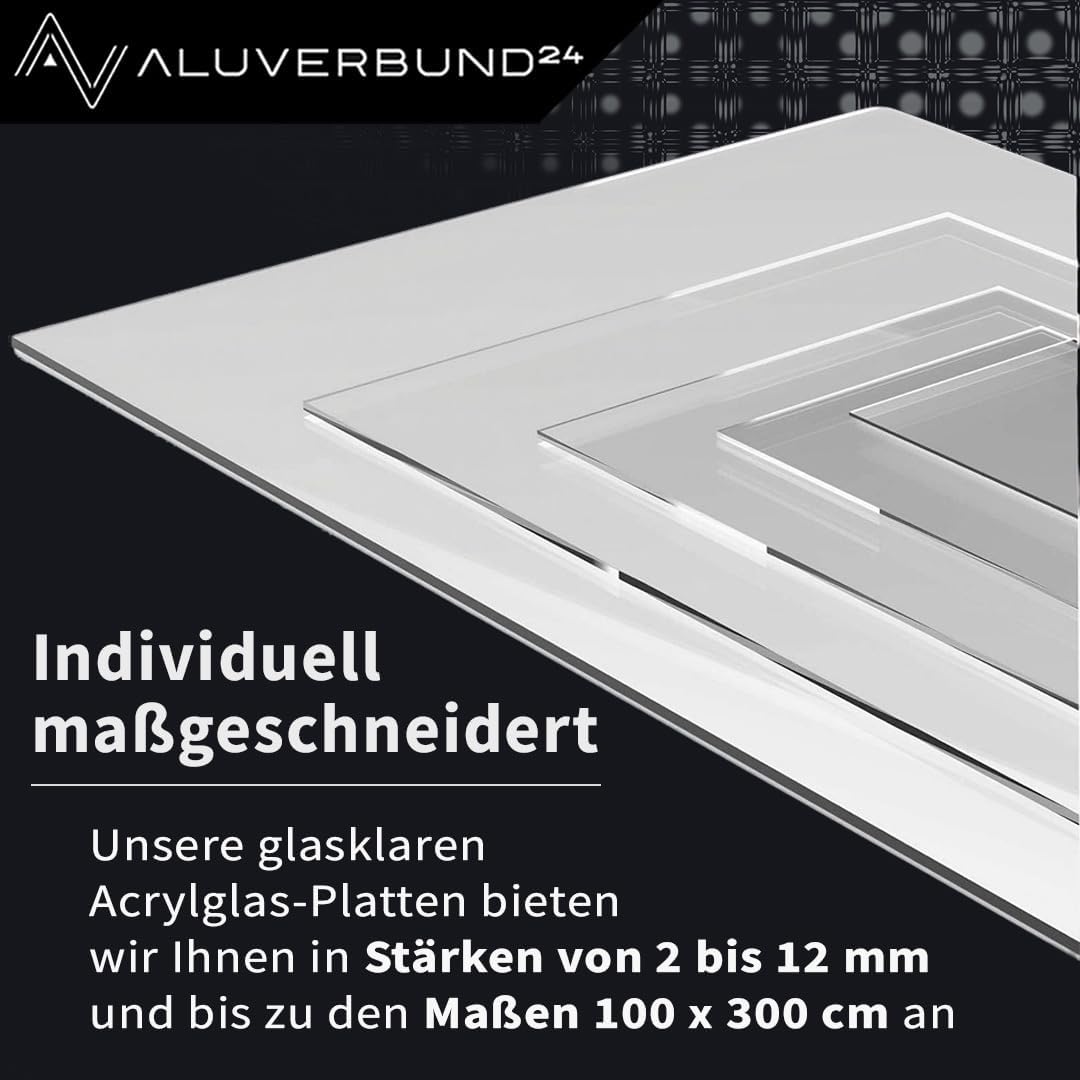 Acrylglas Platte 100x220cm 2mm dick PMMA Glas-Klar Robust - Zuschnitt nach Mass Acryl-Scheibe Transp